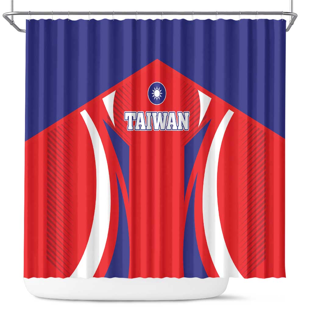 Custom Taiwan Shower Curtain Taiwanese Sporty Flag Style