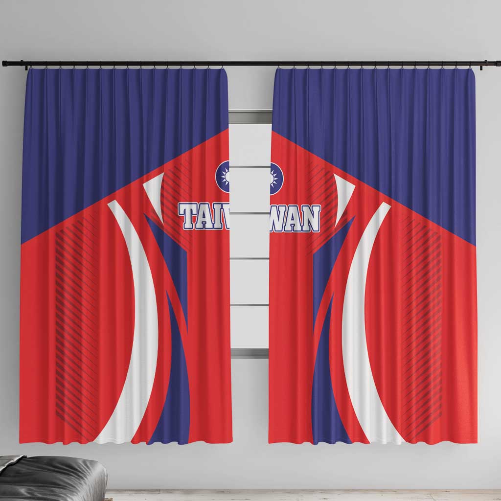 Custom Taiwan Window Curtain Taiwanese Sporty Flag Style - Wonder Print Shop