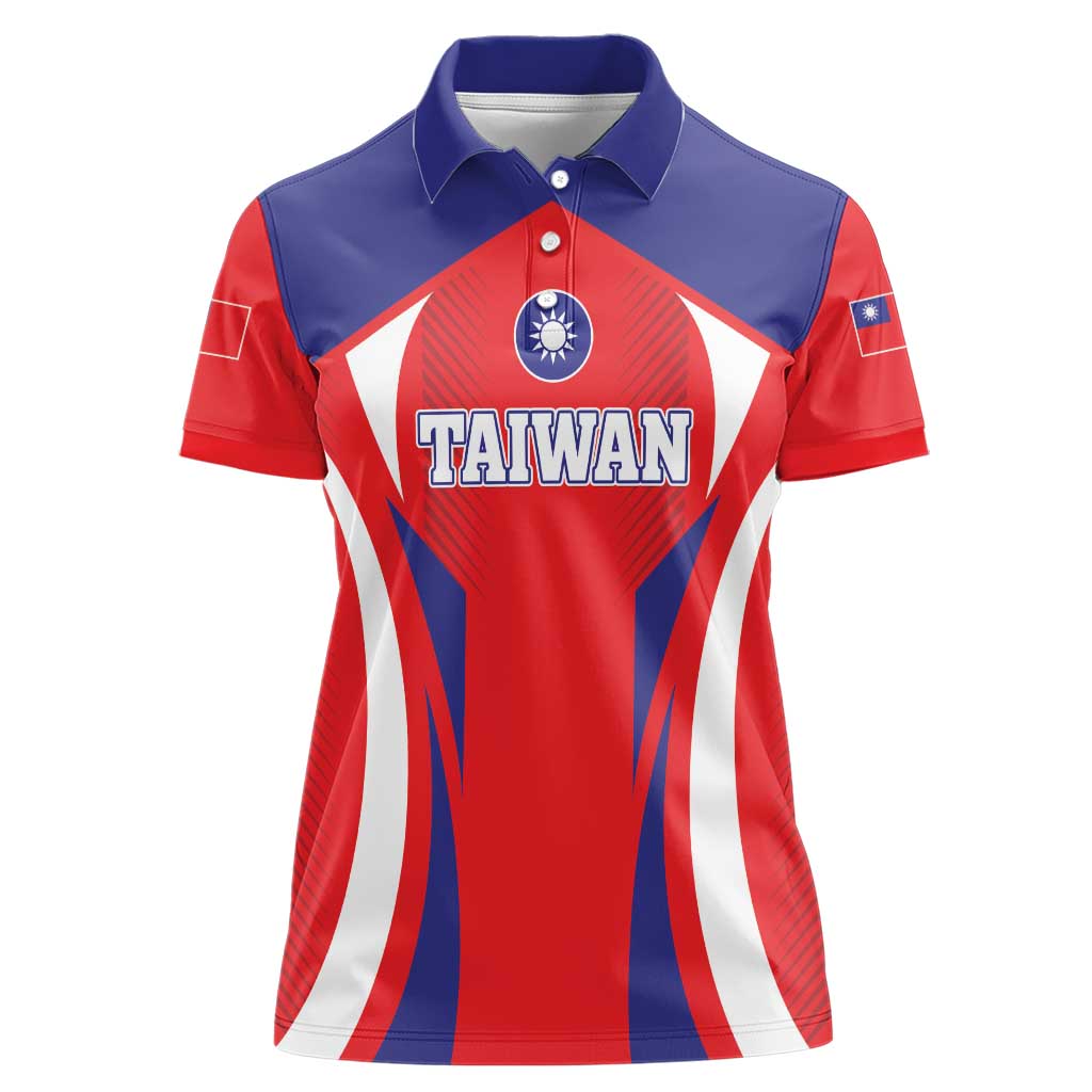 Custom Taiwan Women Polo Shirt Taiwanese Sporty Flag Style - Wonder Print Shop