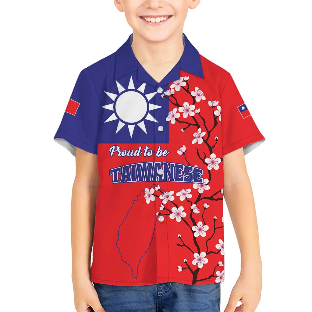 Personalized Proud To Be Taiwanese Kid Hawaiian Shirt Flag Map Plum Blossom - Wonder Print Shop