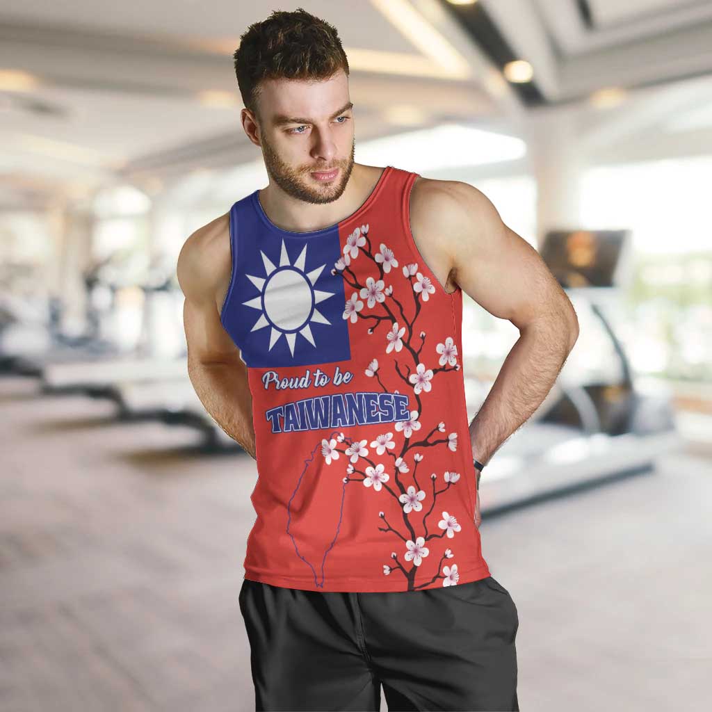 Personalized Proud To Be Taiwanese Men Tank Top Flag Map Plum Blossom - Wonder Print Shop