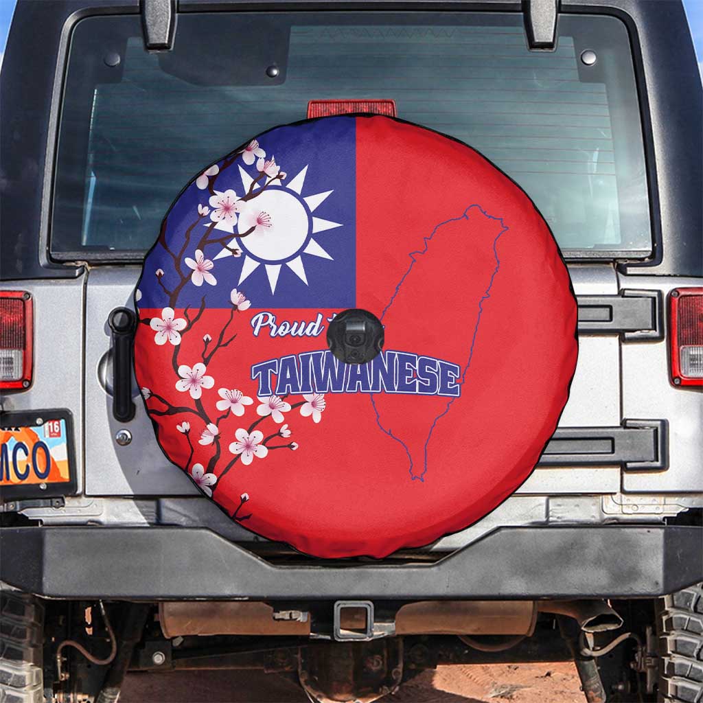 Personalized Proud To Be Taiwanese Spare Tire Cover Flag Map Plum Blossom - Wonder Print Shop