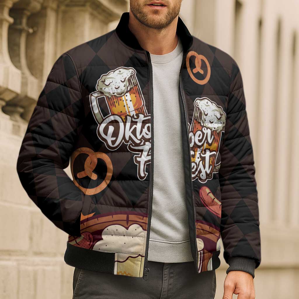 Oktoberfest German Beer Festival Celebration Bomber Puffer Jacket - Wonder Print Shop