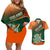 Ireland Rugby Couples Matching Off Shoulder Short Dress and Hawaiian Shirt Irish Shamrock Go 2023 World Cup - Wonder Print Shop