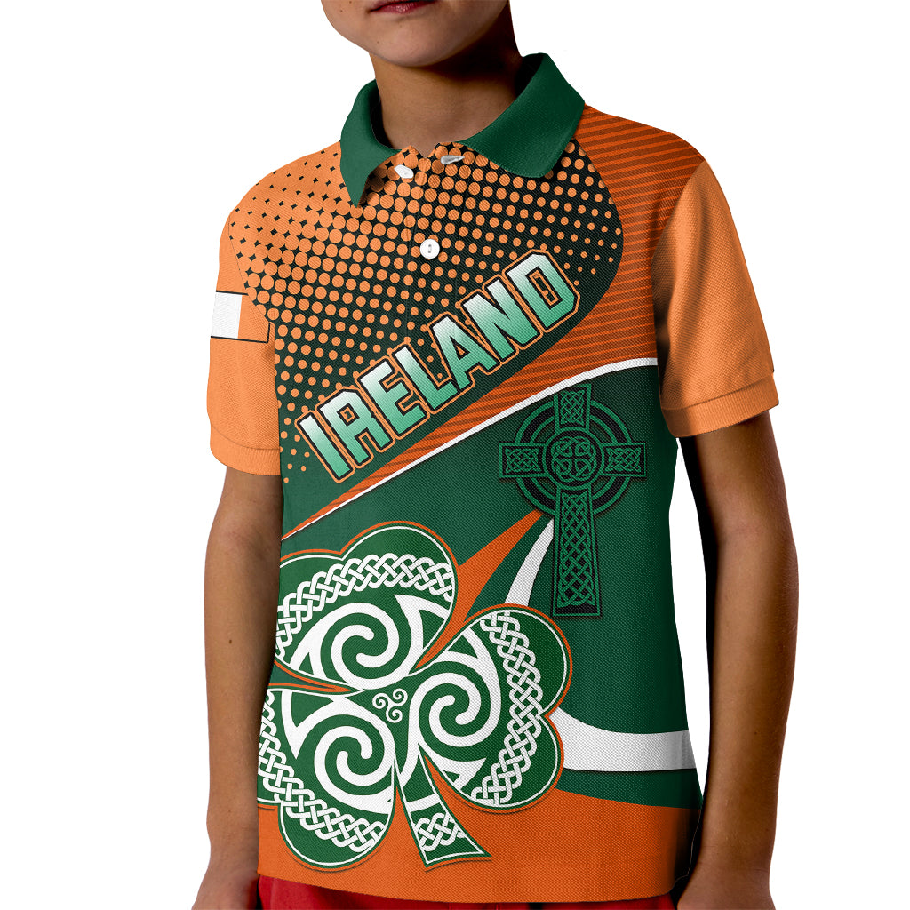 Ireland Rugby Kid Polo Shirt Irish Shamrock Go 2023 World Cup - Wonder Print Shop