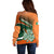 Ireland Rugby Off Shoulder Sweater Irish Shamrock Go 2023 World Cup - Wonder Print Shop