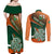 Custom Ireland Rugby Couples Matching Off Shoulder Maxi Dress and Long Sleeve Button Shirts Irish Shamrock Go 2023 World Cup - Wonder Print Shop