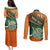 Custom Ireland Rugby Couples Matching Puletasi Dress and Long Sleeve Button Shirts Irish Shamrock Go 2023 World Cup - Wonder Print Shop