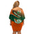 Custom Ireland Rugby Family Matching Off Shoulder Short Dress and Hawaiian Shirt Irish Shamrock Go 2023 World Cup - Wonder Print Shop