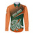 Custom Ireland Rugby Long Sleeve Button Shirt Irish Shamrock Go 2023 World Cup - Wonder Print Shop