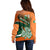 Custom Ireland Rugby Off Shoulder Sweater Irish Shamrock Go 2023 World Cup - Wonder Print Shop