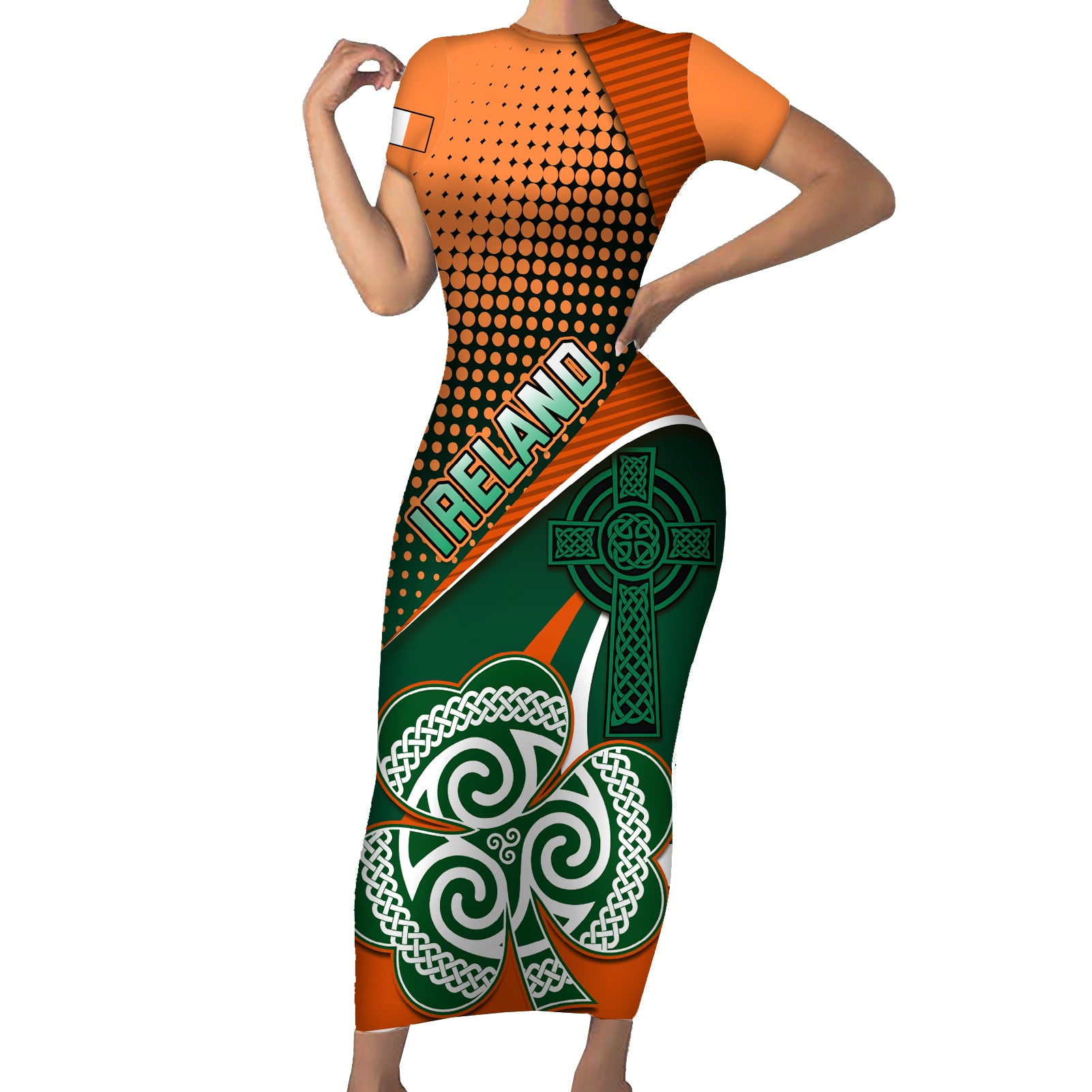 custom-ireland-rugby-short-sleeve-bodycon-dress-irish-shamrock-go-2023-world-cup