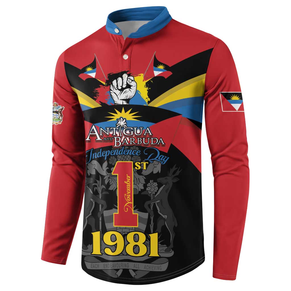 Antigua and Barbuda Independence Day Button Sweatshirt Baabyuuda 1 November 1981 - Wonder Print Shop