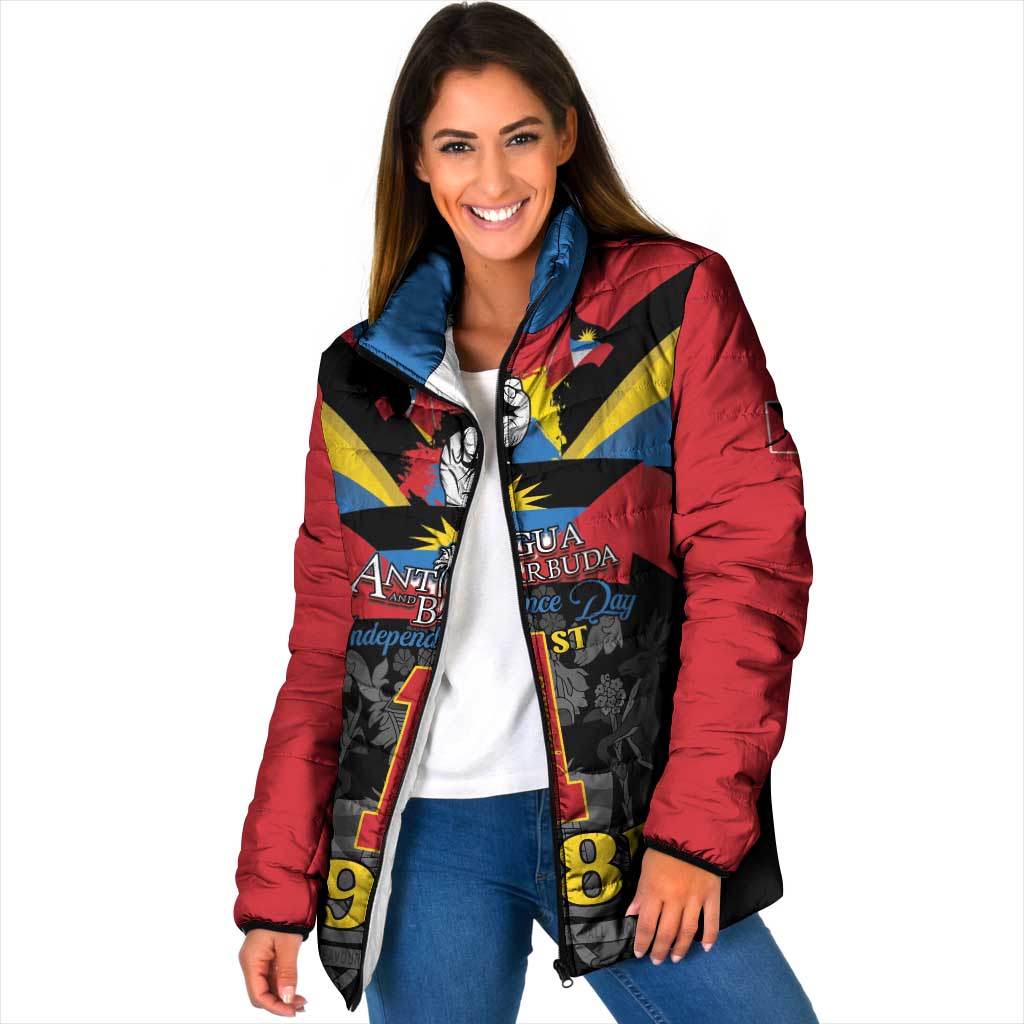 Antigua and Barbuda Independence Day Padded Jacket Baabyuuda 1 November 1981 - Wonder Print Shop