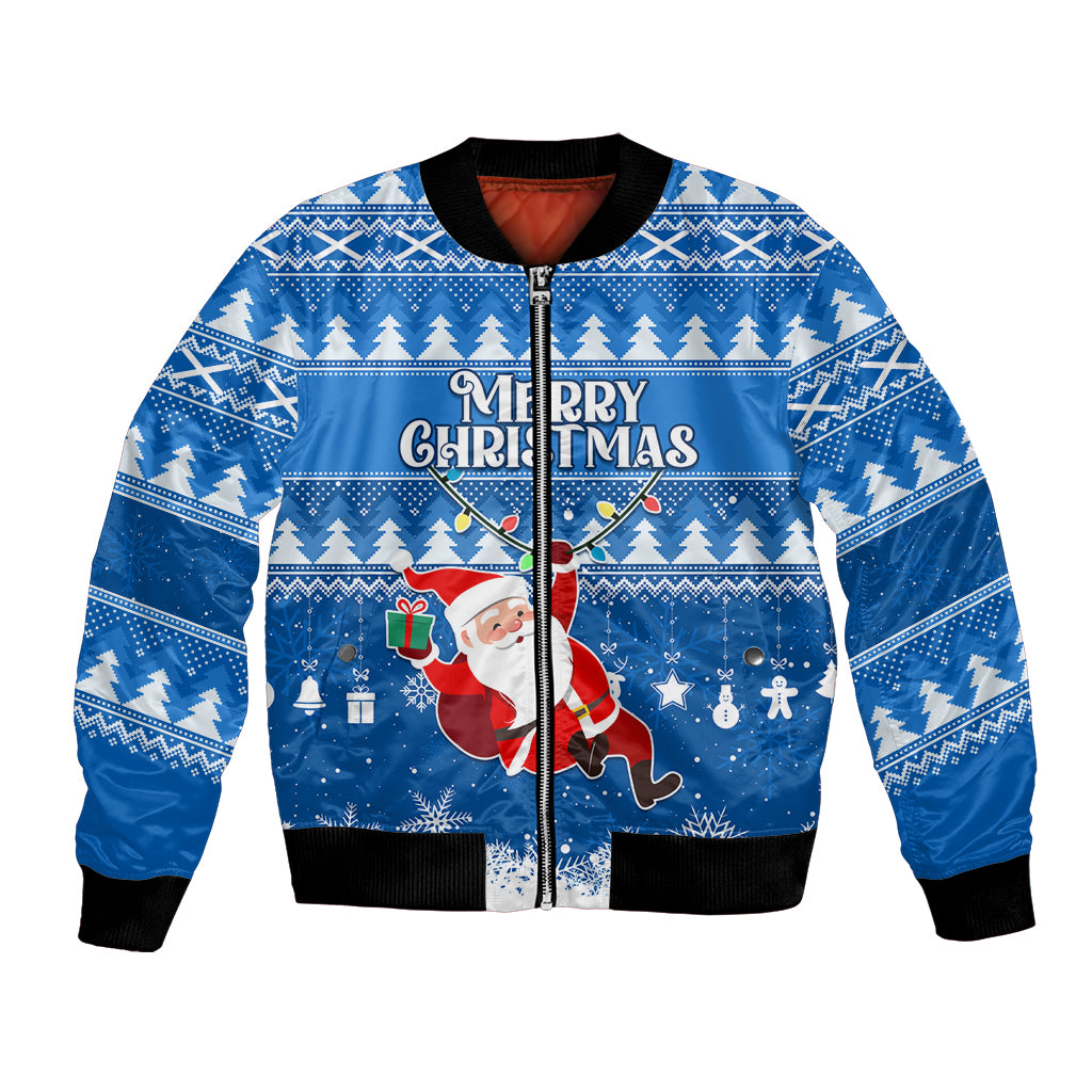 Custom Scotland Christmas Bomber Jacket Merry Christmas Santa Claus Gift - Wonder Print Shop