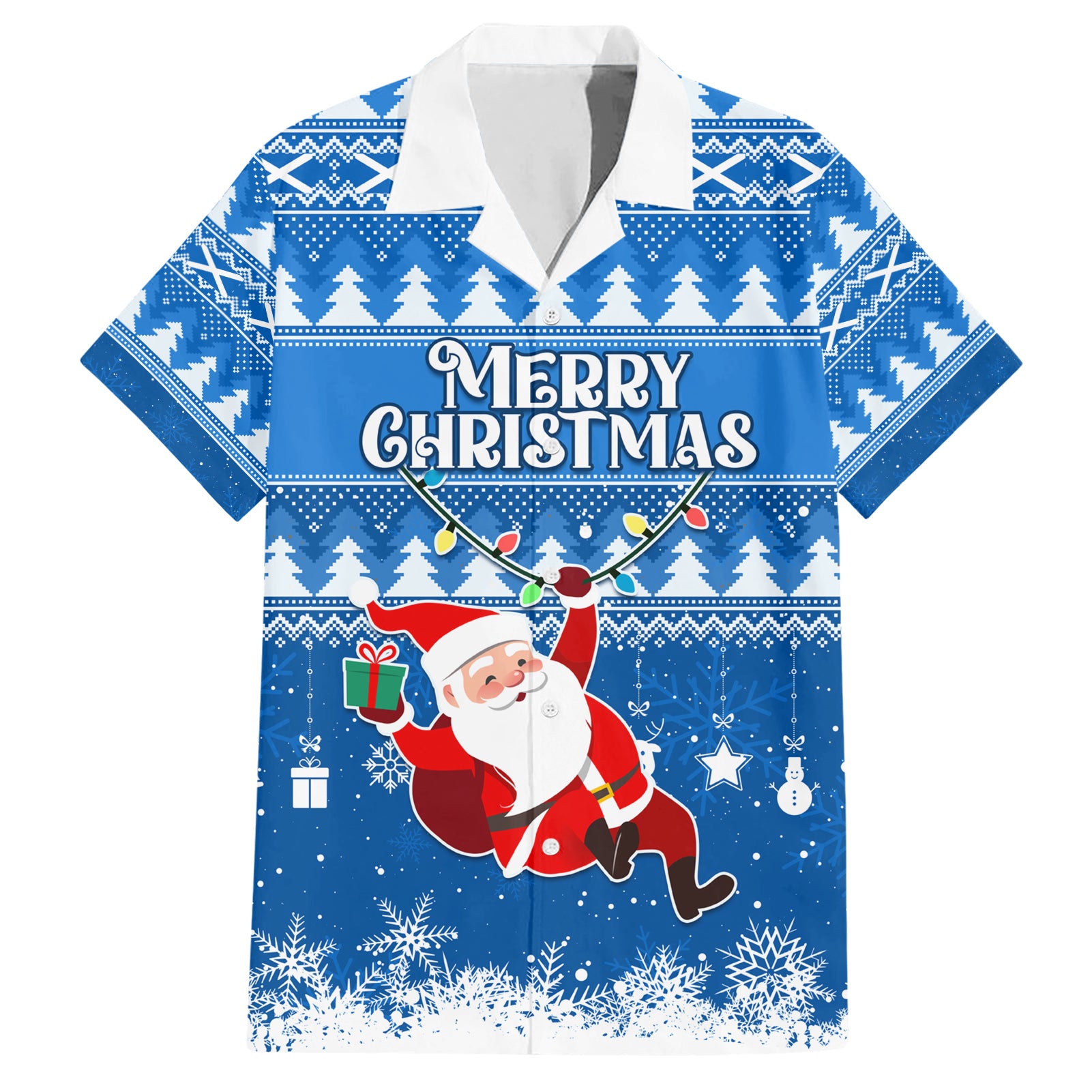 Custom Scotland Christmas Hawaiian Shirt Merry Christmas Santa Claus Gift - Wonder Print Shop