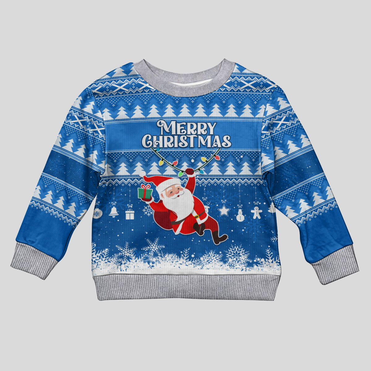 Custom Scotland Christmas Kid Ugly Christmas Sweater Merry Christmas Santa Claus Gift - Wonder Print Shop