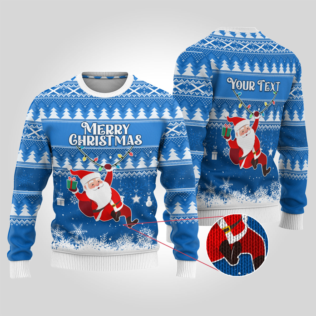 Custom Scotland Christmas Ugly Christmas Sweater Merry Christmas Santa Claus Gift - Wonder Print Shop