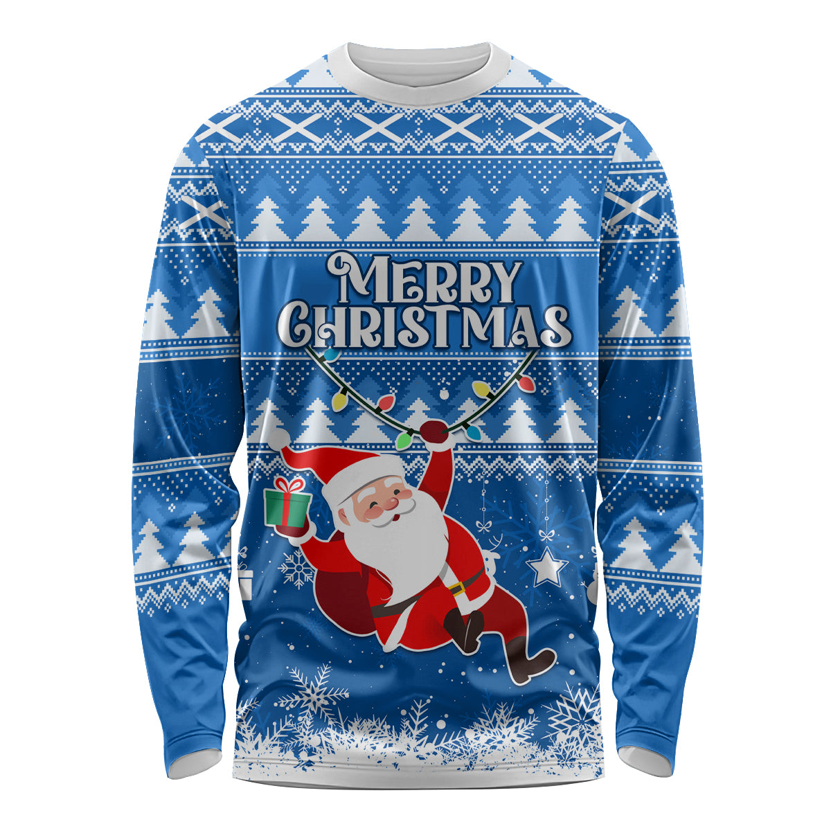 Custom Scotland Christmas Long Sleeve Shirt Merry Christmas Santa Claus Gift - Wonder Print Shop