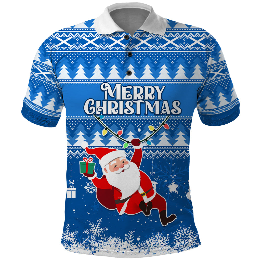 Custom Scotland Christmas Polo Shirt Merry Christmas Santa Claus Gift - Wonder Print Shop