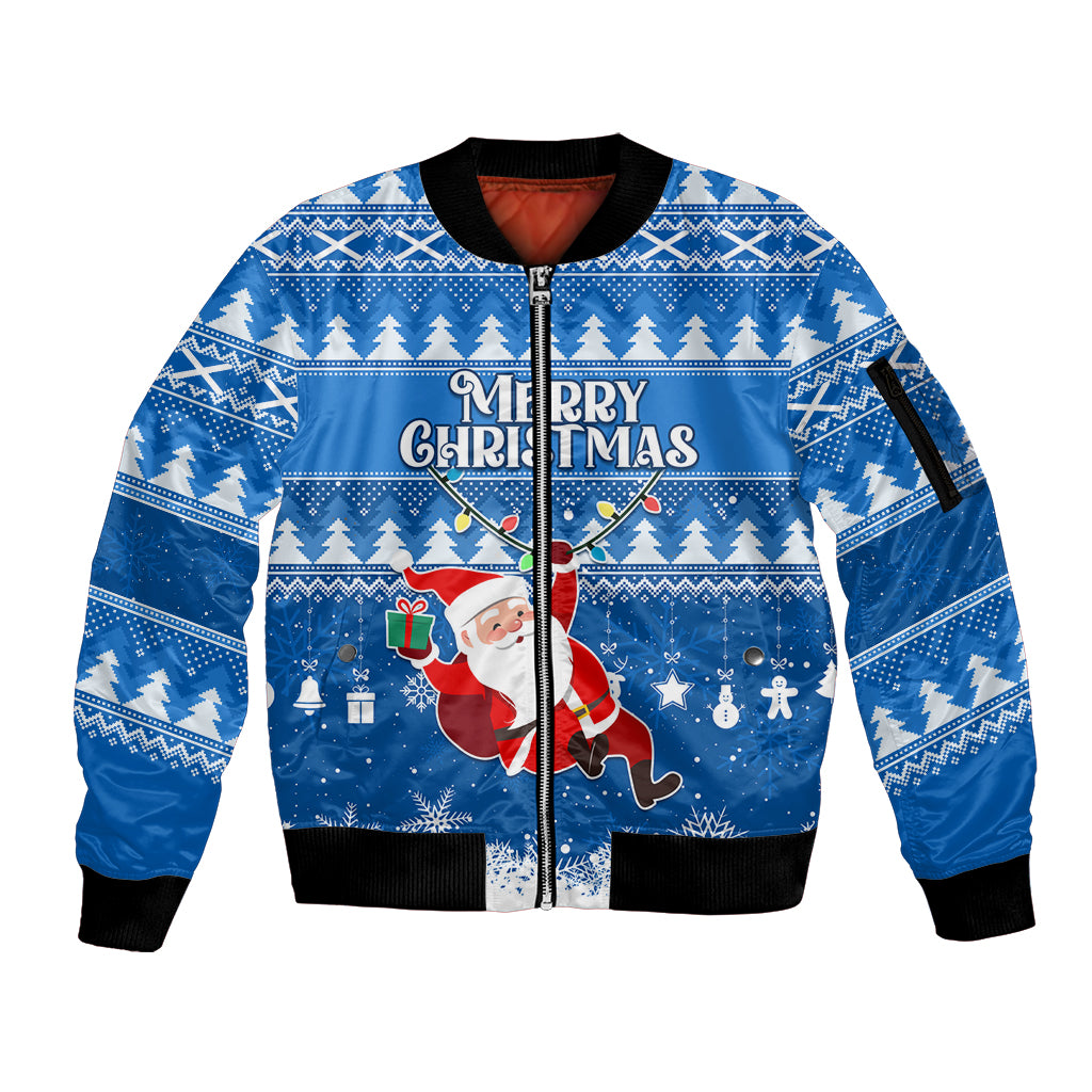 custom-scotland-christmas-sleeve-zip-bomber-jacket-merry-christmas-santa-claus-gift