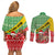 Ethiopia Christmas Couples Matching Off Shoulder Short Dress and Long Sleeve Button Shirt Melkam Gena African Pattern - Wonder Print Shop