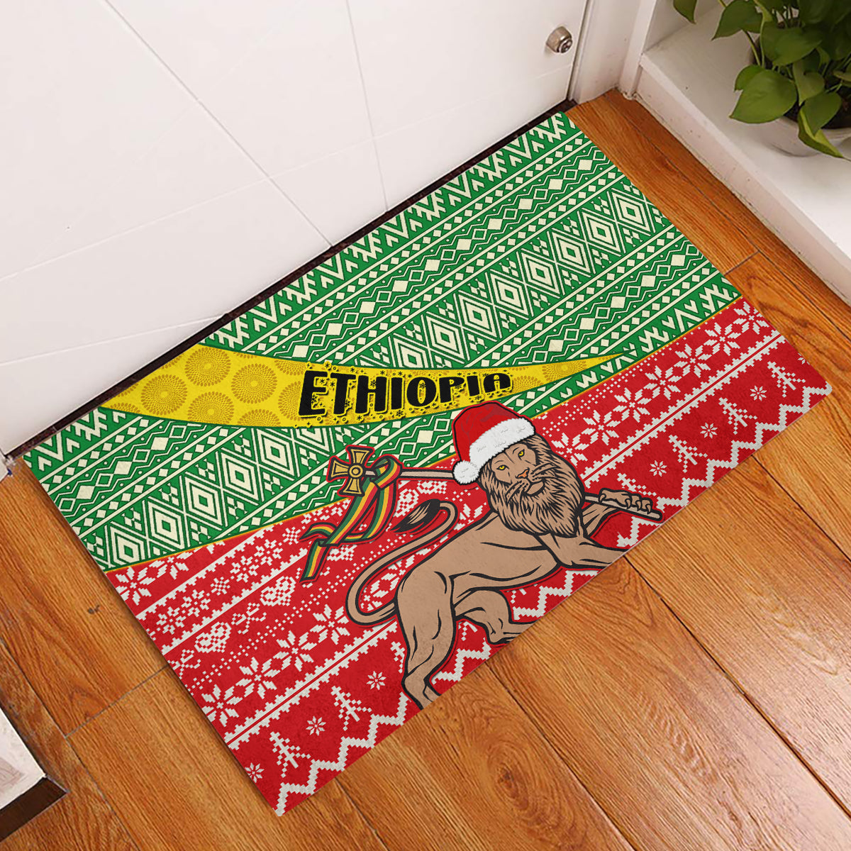 ethiopia-christmas-rubber-doormat-melkam-gena-african-pattern