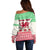 Custom Wales Christmas Off Shoulder Sweater Nadolig Llawen Welsh Dragon - Wonder Print Shop