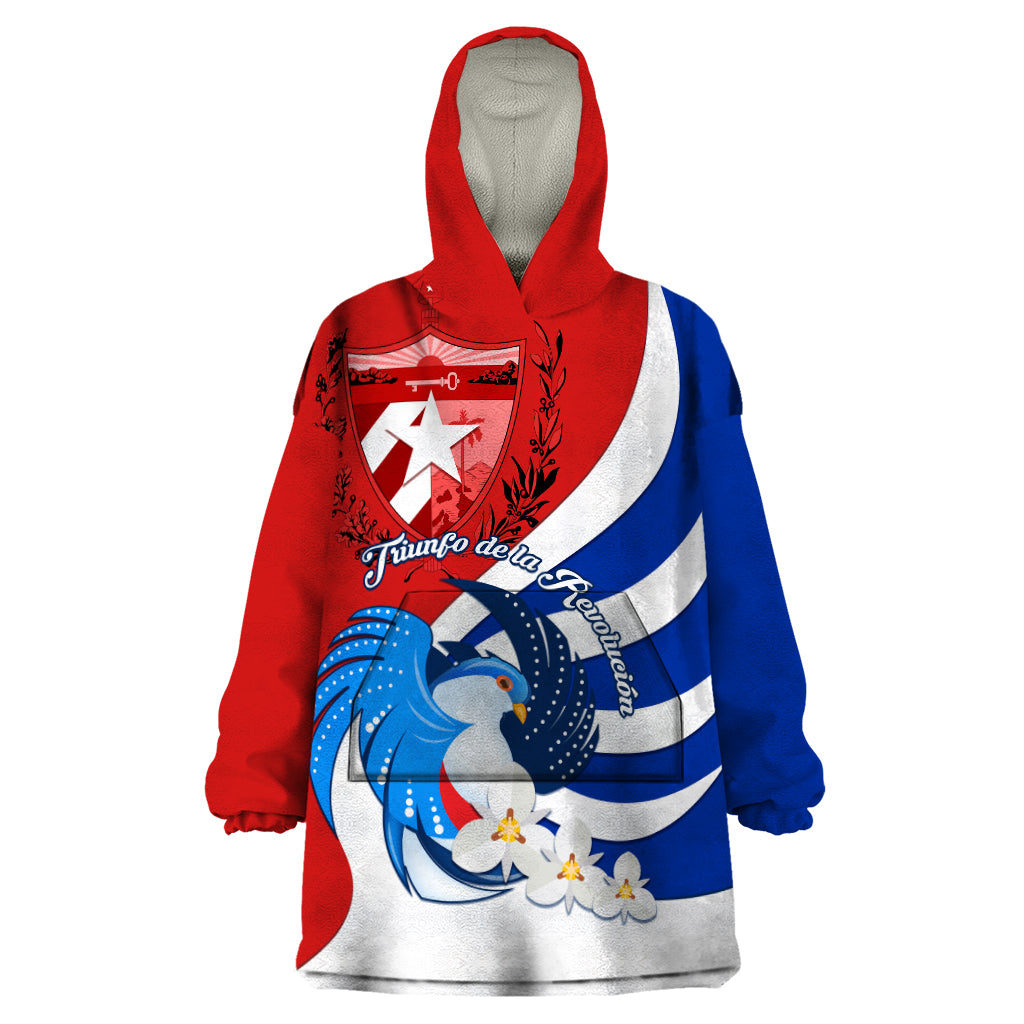 Cuba Liberation Day Wearable Blanket Hoodie Patria o Muerte Venceremos Tocororo With White Mariposa - Wonder Print Shop