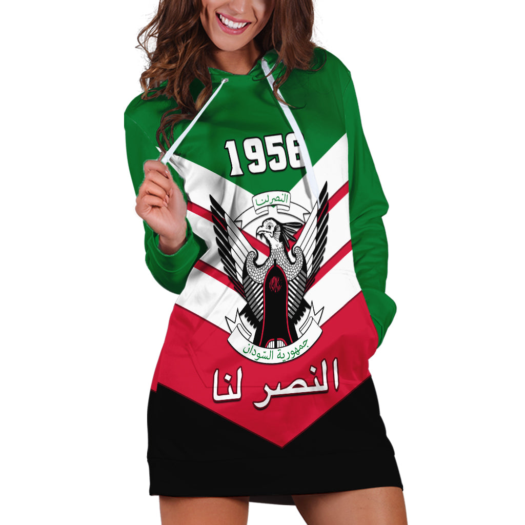 Sudan Independence Day Hoodie Dress Sudanese Secretary Bird - Wonder Print Shop