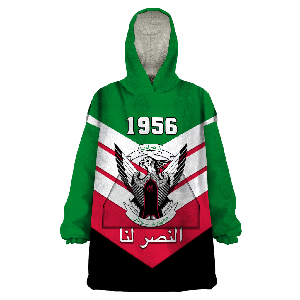 Sudan Independence Day Wearable Blanket Hoodie Sudanese Secretary Bird - Wonder Print Shop