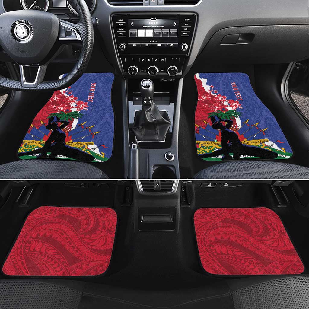 Haiti Le Marron Inconnu Car Mats Dashiki Mix Polynesian Pattern - Wonder Print Shop