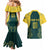 Custom Australia Cricket Couples Matching Mermaid Dress and Hawaiian Shirt Aussies Champions - Wonder Print Shop