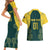 Custom Australia Cricket Couples Matching Short Sleeve Bodycon Dress and Hawaiian Shirt Aussies Champions - Wonder Print Shop