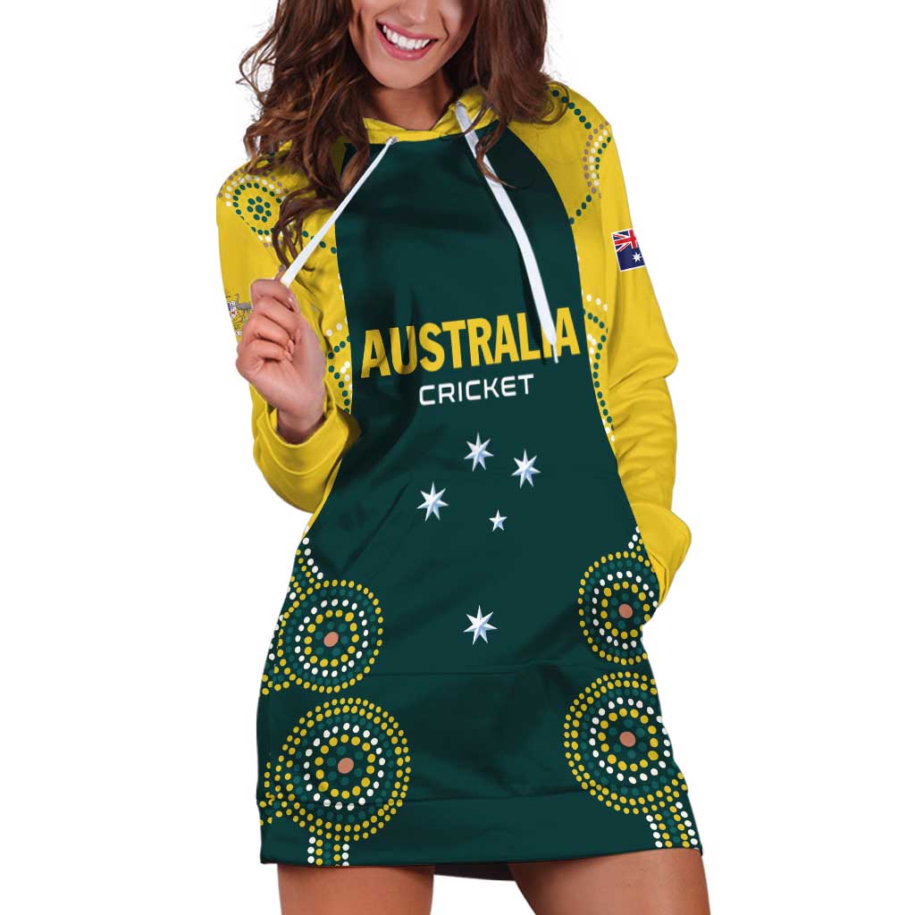 Custom Australia Cricket Hoodie Dress Aussies Champions - Wonder Print Shop