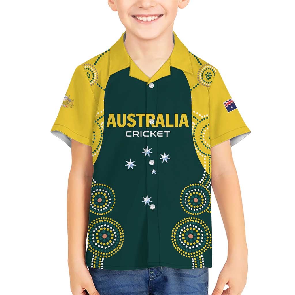 Custom Australia Cricket Kid Hawaiian Shirt Aussies Champions - Wonder Print Shop