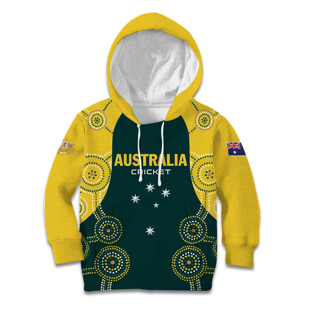 Custom Australia Cricket Kid Hoodie Aussies Champions - Wonder Print Shop