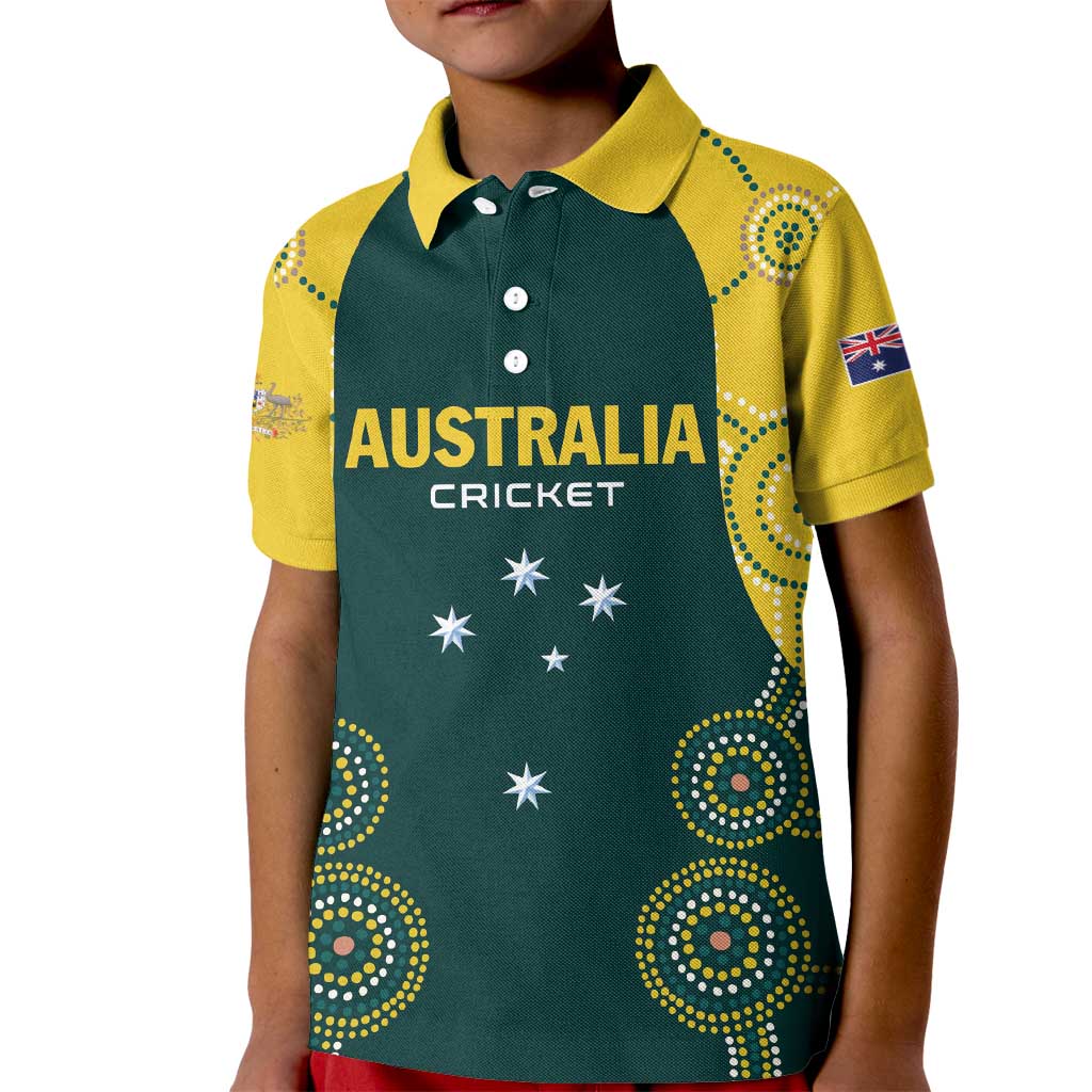 Custom Australia Cricket Kid Polo Shirt Aussies Champions - Wonder Print Shop