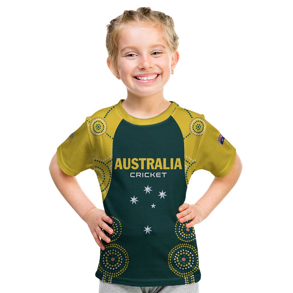 Custom Australia Cricket Kid T Shirt Aussies Champions - Wonder Print Shop