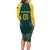 Custom Australia Cricket Long Sleeve Bodycon Dress Aussies Champions - Wonder Print Shop