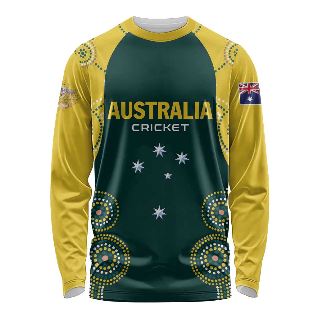 Custom Australia Cricket Long Sleeve Shirt Aussies Champions - Wonder Print Shop