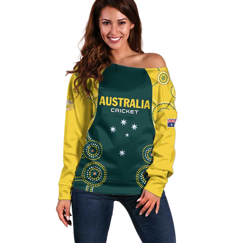 Custom Australia Cricket Off Shoulder Sweater Aussies Champions