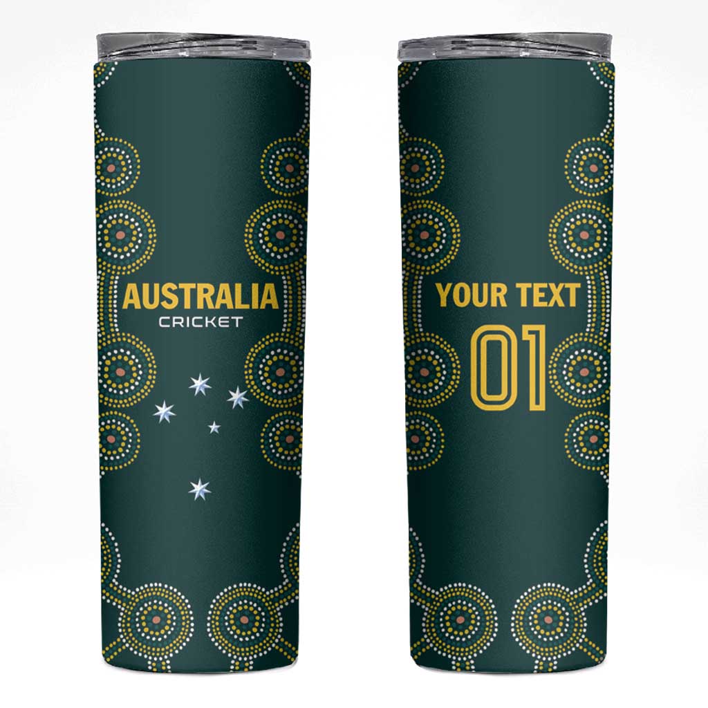 Custom Australia Cricket Skinny Tumbler Aussies Champions