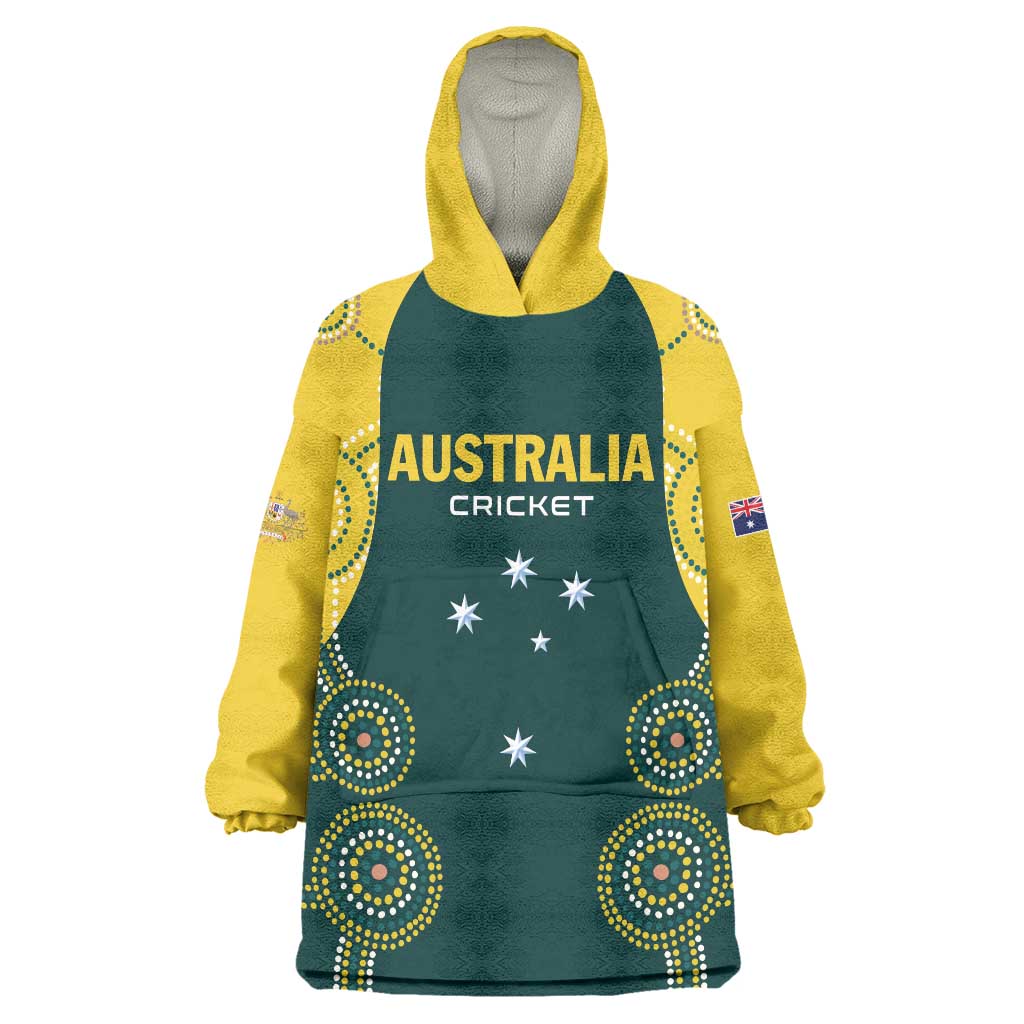 Custom Australia Cricket Wearable Blanket Hoodie Aussies Champions