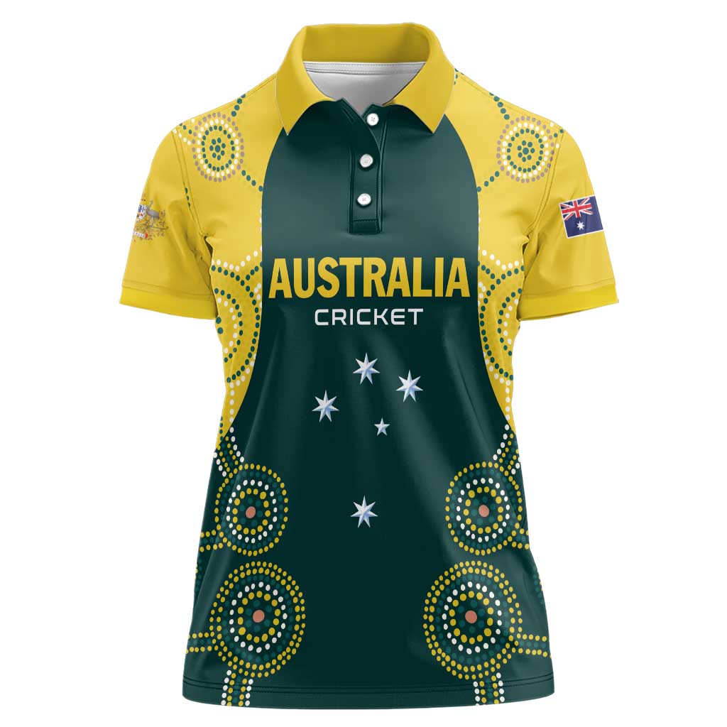 Custom Australia Cricket Women Polo Shirt Aussies Champions