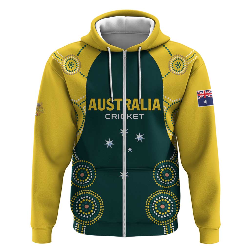 Custom Australia Cricket Zip Hoodie Aussies Champions