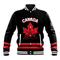 Custom Canada 2026 Hockey Baseball Jacket Team Maple Leaf Black Version - Wonder Print Shop