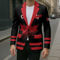 Custom Canada 2026 Hockey Blazer Team Maple Leaf Black Version - Wonder Print Shop