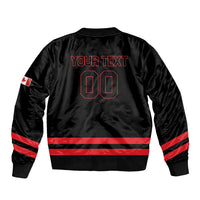 Custom Canada 2026 Hockey Bomber Jacket Team Maple Leaf Black Version - Wonder Print Shop