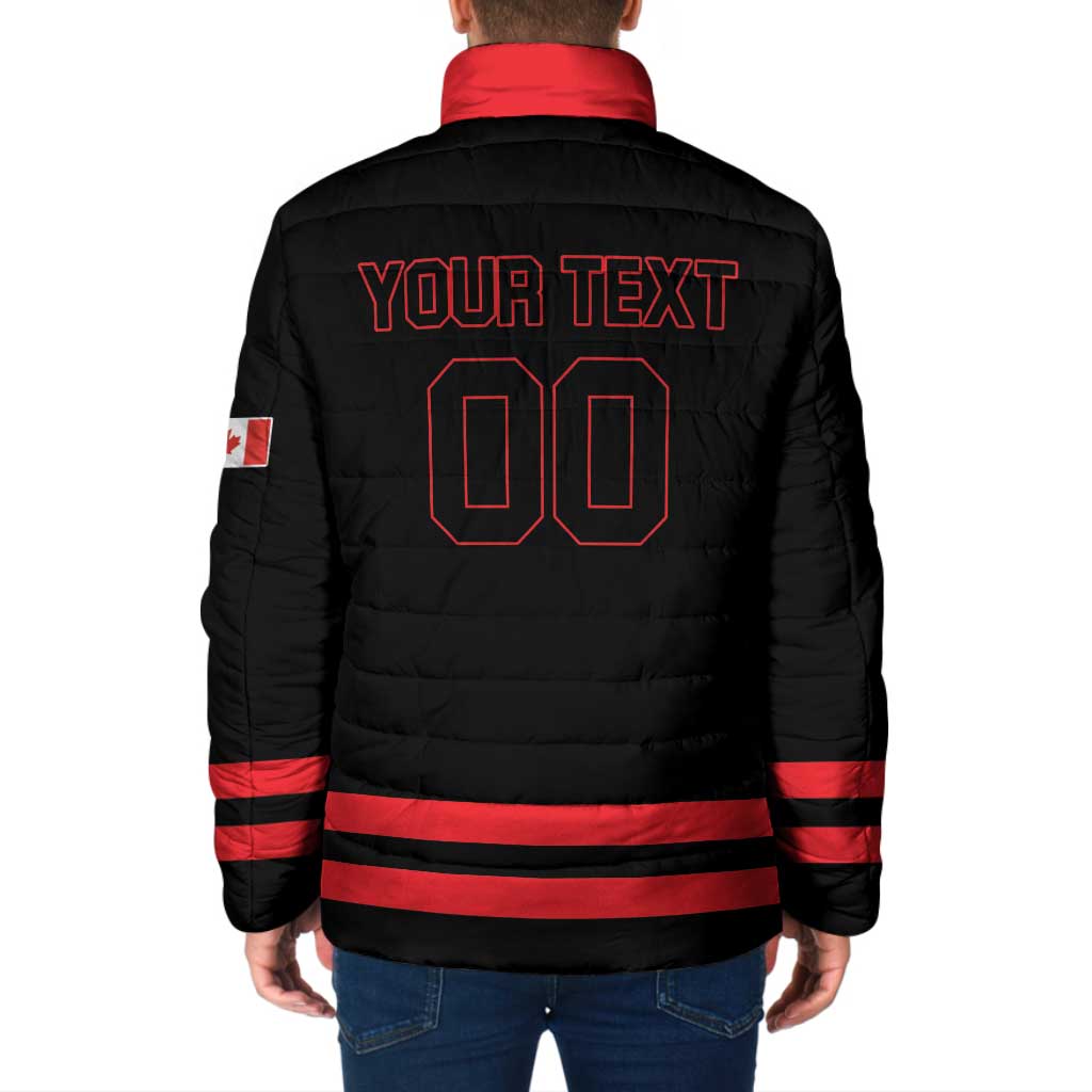 Custom Canada 2026 Hockey Padded Jacket Team Maple Leaf Black Version - Wonder Print Shop